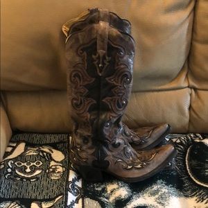 beautiful brown Corral cowgirl boots.  9 1/2M.